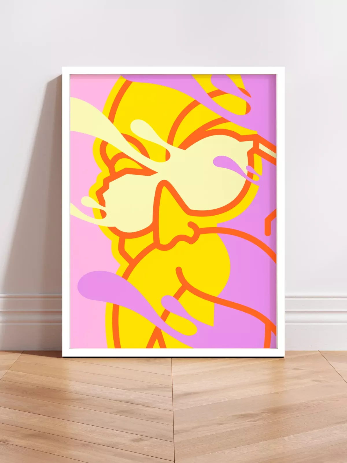 Affiche pop art Kamé Sennin “Blew” de Brutal Kortex - Edition limitée à 30 exemplaires avec cadre blanc et certificat d’authenticité Affiche pop art Kamé Sennin en édition limitée, tirage d’art encadré blanc, évoquant l'instant brutal ou l'angoisse surgit - par Brutal Kortex.