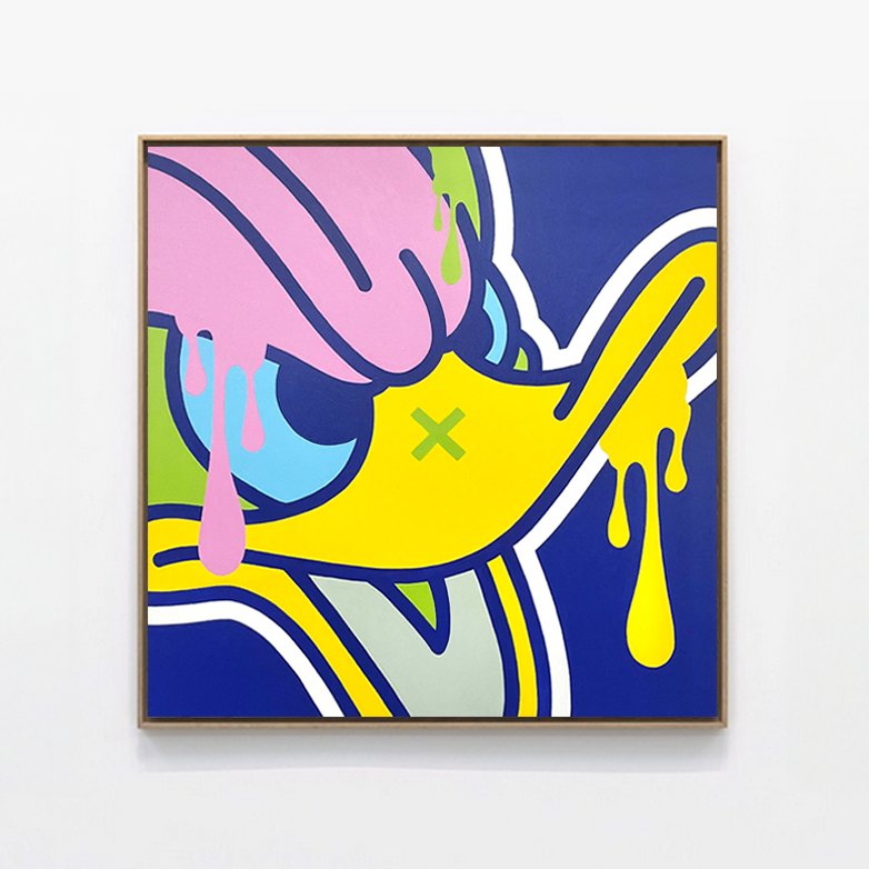 Toile pop art "Duck Rage" de Brutal Kortex - Oeuvre unique.