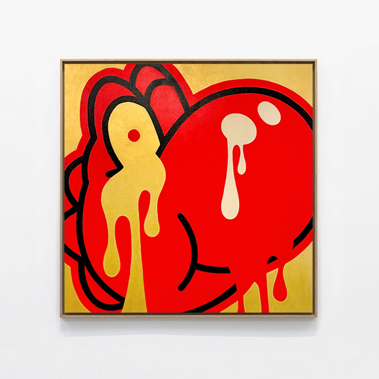 Toile pop art "Gold Sore" de Brutal Kortex - Oeuvre unique.