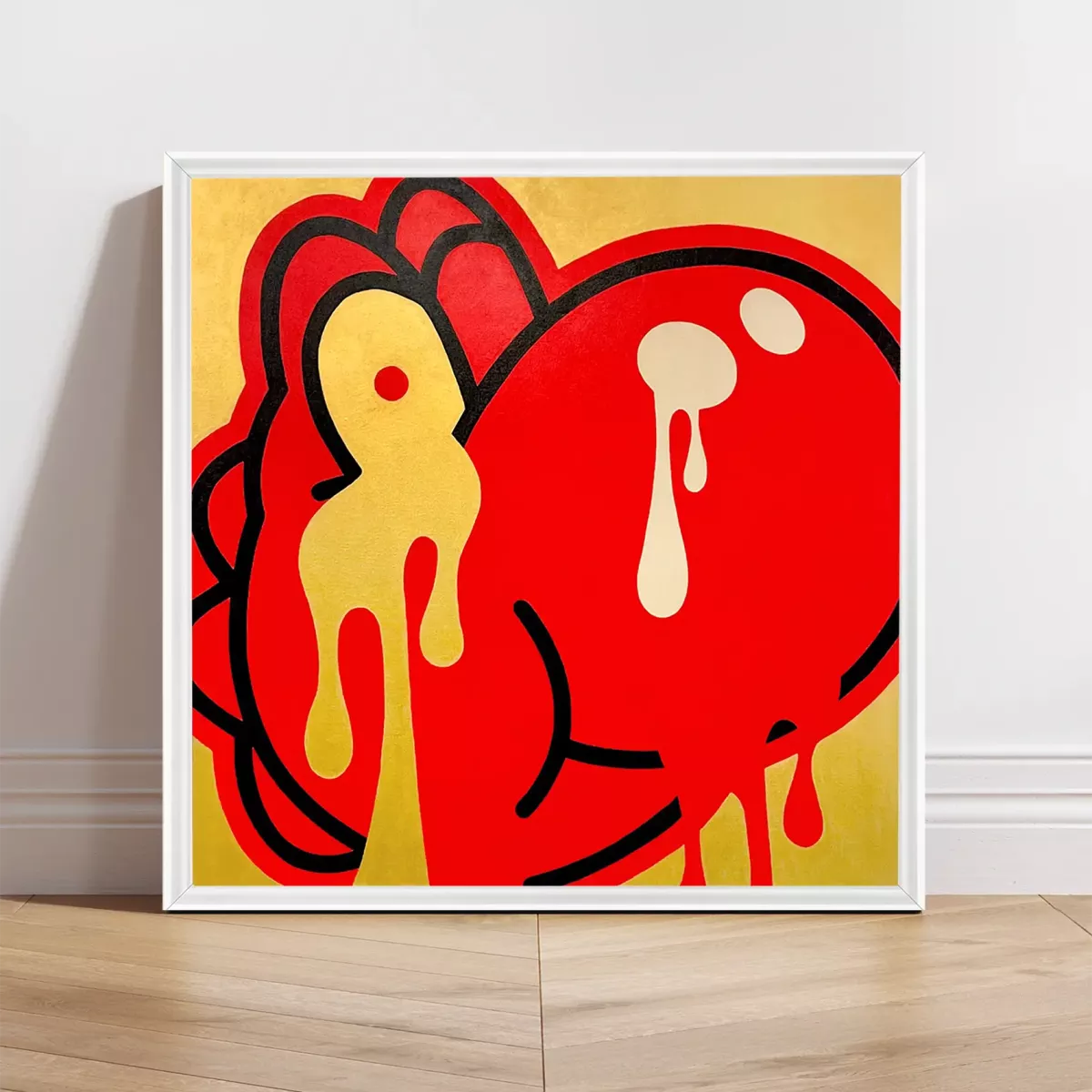 Tableau Pop Art Yoshi "Gold Sore" de Brutal Kortex Tableau pop art "Gold Sore" de Brutal Kortex, illustrant les blessures psychiques invisibles et la fatigue morale à travers la figure de Yoshi.