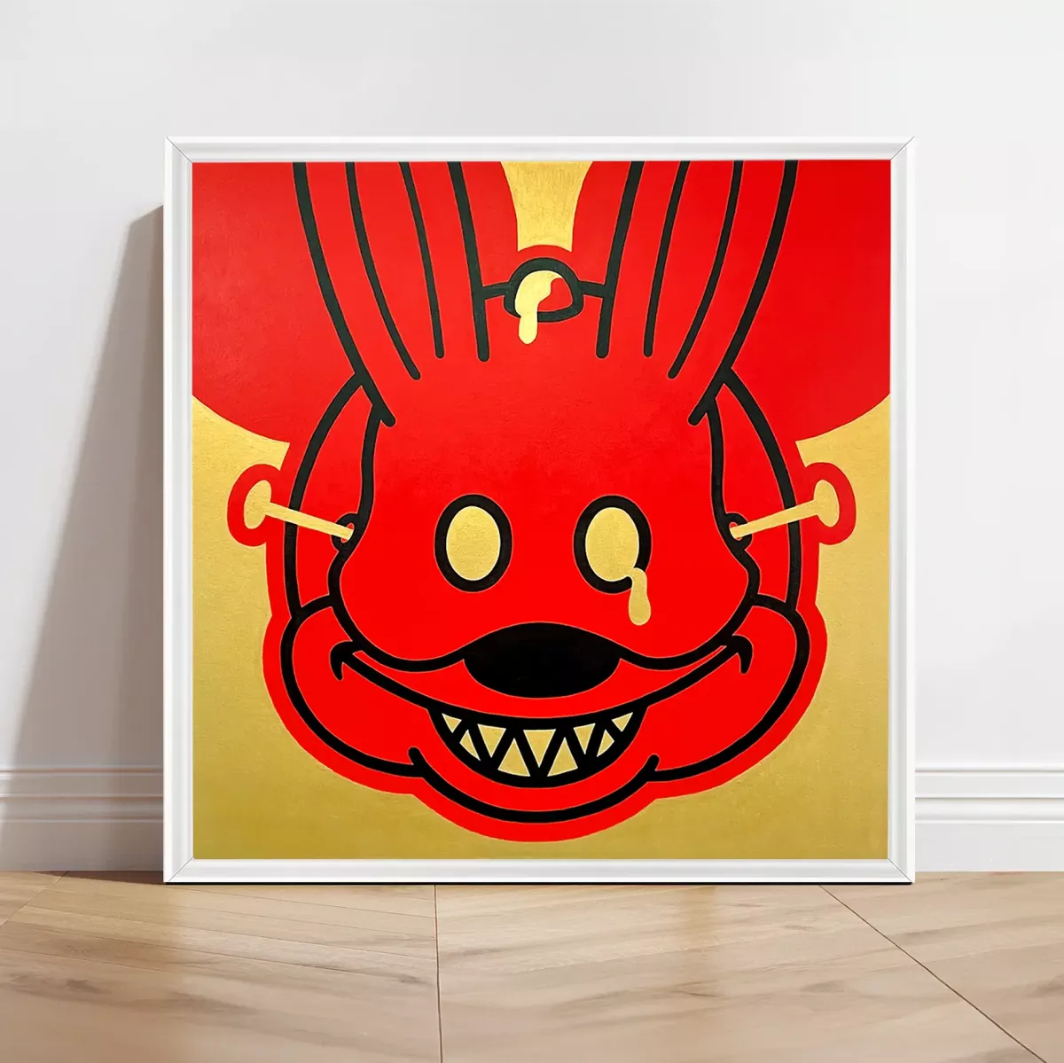 Tableau Pop Art Mickey "Gold Vanity" de Brutal Kortex Tableau pop art "Gold Vanity" de Brutal Kortex, réflexion sur l’image de soi et les artifices de l’apparence.