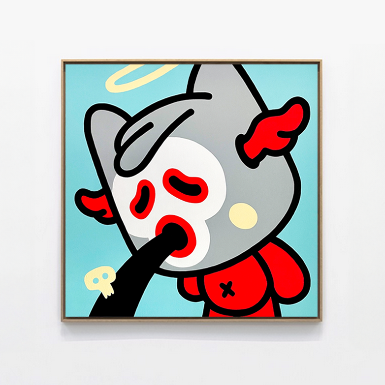 Toile pop art "Puking of Death" de Brutal Kortex - Oeuvre unique.