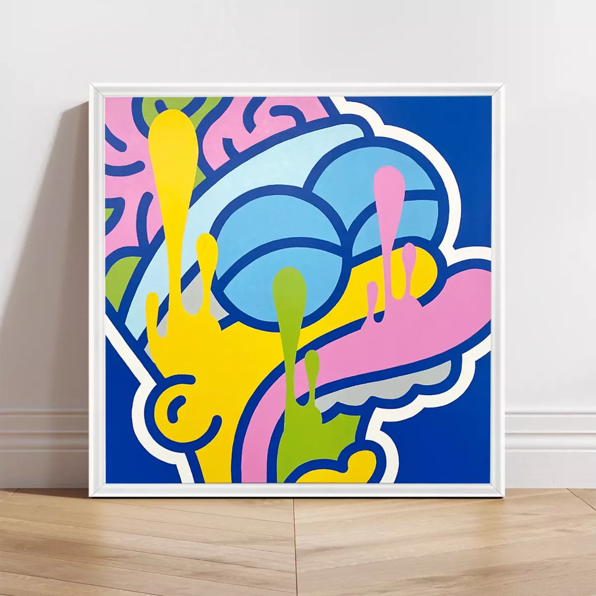 Tableau Pop Art Homer Simpson "Simp My Mind" de Brutal Kortex Toile pop art uTableau pop art "Simp My Mind" de Brutal Kortex, mettant en scène Homer Simpson pour illustrer l’usure mentale, la surcharge émotionnelle et l’effondrement intérieur.nique « Happy Death » de Brutal Kortex, représentant Mario Bros dans une réflexion graphique sur la mort et la fragilité humaine.