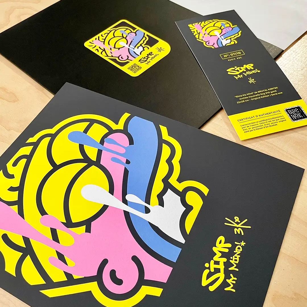 Tirage d'art Simp My Mind de Brutal Kortex Photo du tirage d'art Simp My Mind de Brutal Kortex avec son certificat d'authenticité et sa pochette.