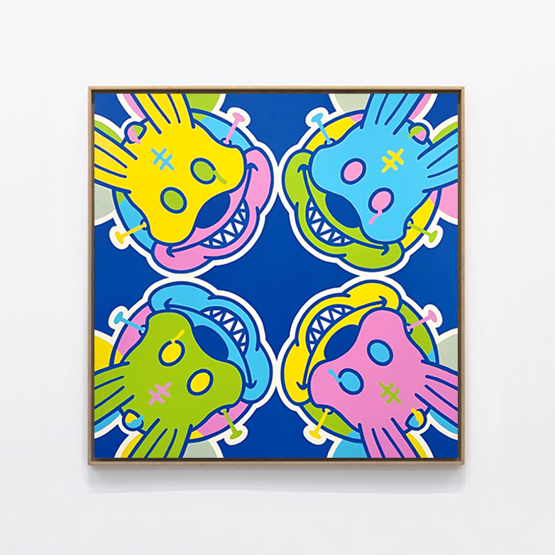 Toile pop art "World Hysteria" de Brutal Kortex - Oeuvre unique.